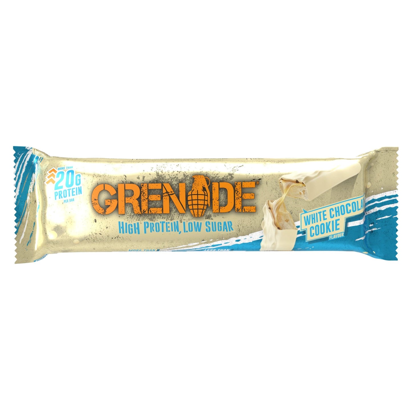 Grenade High Protein, Low Sugar Bar - White Chocolate Cookie, 12 x 60 g (Packaging May Vary)