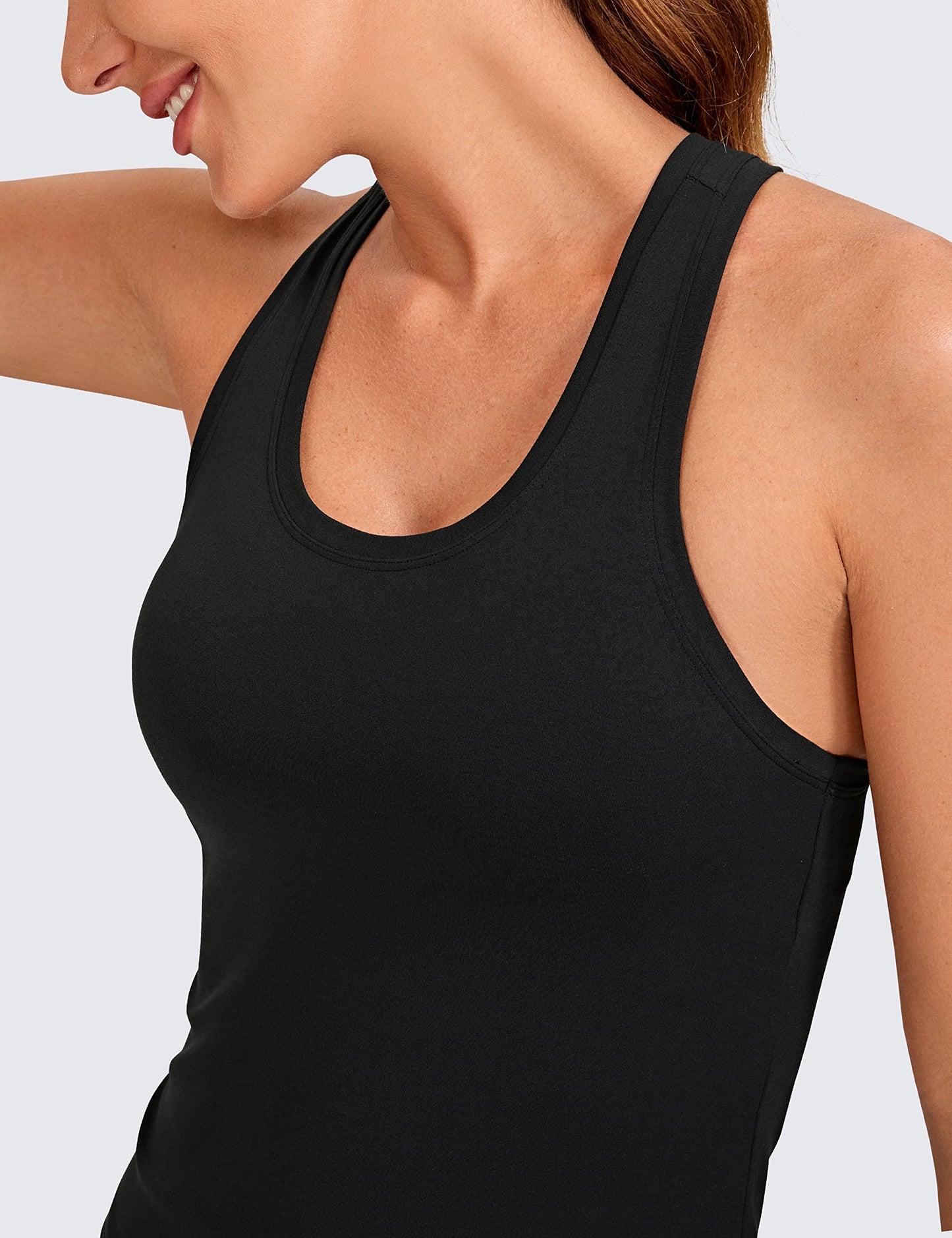 CRZ YOGA Butterluxe Racerback Gym Vest Top for Women Sleeveless Sport Tank Tops Summer Yoga Fitness Shirts Comfort Camisole Black 10